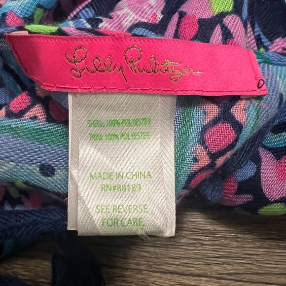 Lilly Pulitzer Resort Scarf High Tide Bringing Mermaid Back - Picture 3 of 6